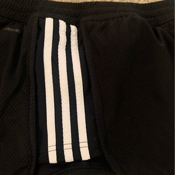 Adidas 3 Stripe Black Shorts - Picture 3 of 3